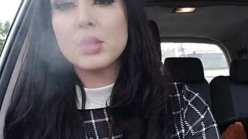 Hot Adams Family daughter SMOKES in car before teasing