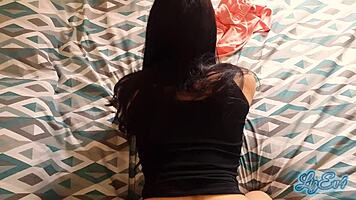 look how she was nice surprise i ate, ebony teen rides cowgirl to creampie