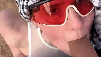 getting a blowjob in public and sex outdoors.