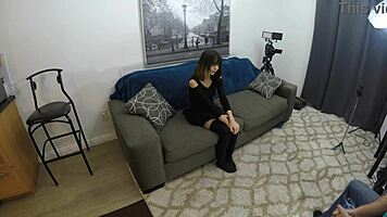 Candy Cruise undergoes painful anal sex in homemade college interview in California