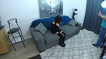 Candy Cruise undergoes painful anal sex in homemade college interview in California