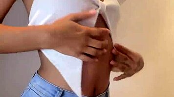 cute 18 year old woman records herself in the bathroom without clothes