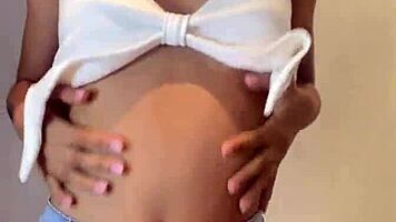 cute 18 year old woman records herself in the bathroom without clothes