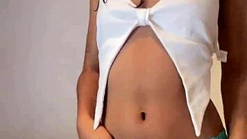 cute 18 year old woman records herself in the bathroom without clothes