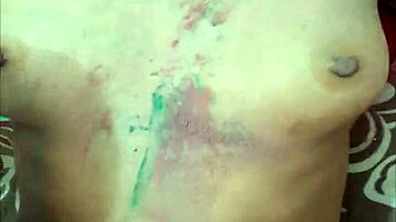 Zoya Celebrates Holi With A Friend In Close-Up