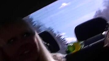 Teen babe sucks cock at university party outdoors in dorm 😜