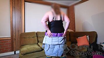 cute bbw milf strips and rips clothes while squirting from masturbation