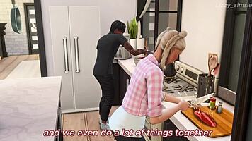 horny blonde stepsister masturbates for her stepbrother in sims 4 3d animation