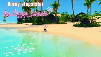 horny blonde stepsister masturbates for her stepbrother in sims 4 3d animation