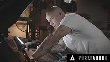 teen autumn falls dominated by creepy mechanic 😏