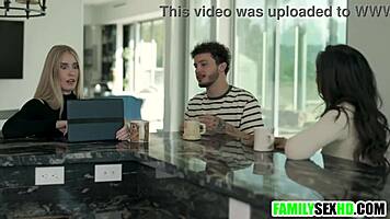 Step Mom Discovers Step Son and Girlfriend Making Porn