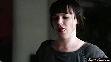 Beautiful stepsister sucks dick before bent over doggystyle sex