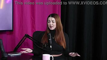 i've never seen such a weird cock before, but those saggy balls made me wanna lick 'em anyway, malu paz in sheer red lingerie