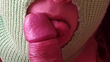 Russian Horny Young 18+ Stepmom Sucks and Jerks Big Cock While Husband Works