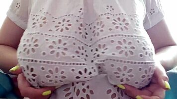 Shy Petite Student Rides Lesbian Babe, Bouncing Boobs While Playing with Tits Instead of Studying - Luxuryorgasm