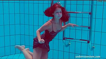 Oh, Brunette Tight Babe Nata Szilva in the Pool!