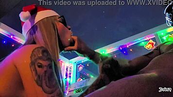 our christmas with a special present and a sloppy kiss