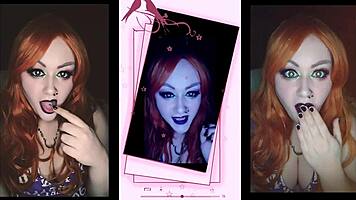 Cute Teen 18+ Babe Gives Jerk Off Instructions in Teasing Cowgirl Pose