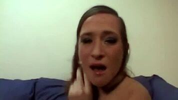 petite teen slut getting spit roasted rough with deepthroat choking and cumshot while weeping