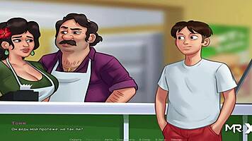 Summertimesaga - Maria Enjoys Mustache Riding with Anime Teen 18+ Babe in Hentai Creampie Scene E1 76.