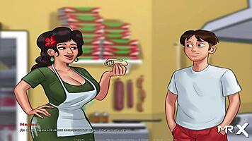 Summertimesaga - Maria Enjoys Mustache Riding with Anime Teen 18+ Babe in Hentai Creampie Scene E1 76.