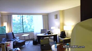 surprise bbc foursome with hot blondes in a hotel room