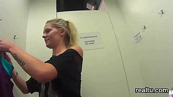 Striking czech teen undresses in mall seduction, reality pov pounding.