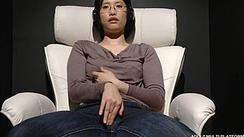 the plain japanese teen with glasses' masturbation was surprisingly erotic