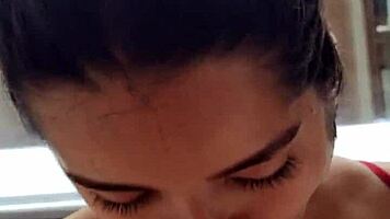 hey, check out white moon, that cute teen 18+ slut, deepthroating in front of the jacuzzi