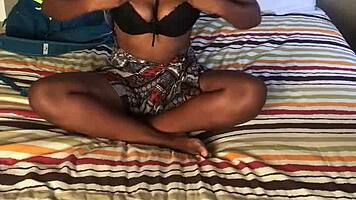 Ebony teen secures job by fucking agent with big black cock