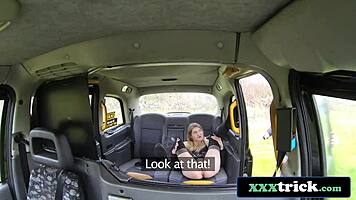 Slim British Teen Rhiannon Ryder Encounters Old Cabbie In Car For Intimate Encounter