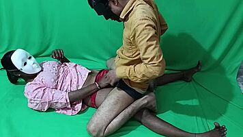 High class hindi girlfriend has dirty sexy sex with friend in classroom, young and brunette.