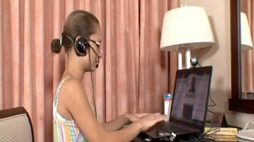 Does teen Paris Milan show her big tits on webcam?