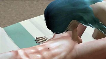 Blue-Haired Slut Casually Watches Movie With Stepfather And Offers Pussy