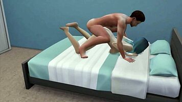 Blue-Haired Slut Casually Watches Movie With Stepfather And Offers Pussy