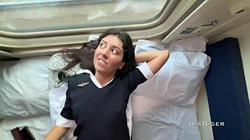 seduced conductor on train for quick break banging