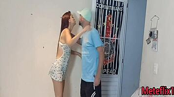 Forgot condom so only head in pussy