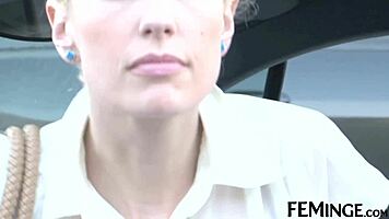 Blonde company owner seduces lesbian employee at party