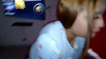 While putting on sexy underwear stepbrother enters bathroom horny