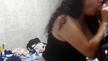 After Party, Latina Babe Deepthroats Huge Cock Then Gets Ass Penetrated in Homemade Couple Scene