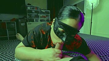 Caught my stepdad watching me so bbw gives blowjob and gets cum load from stepdad