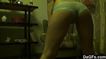 look at this teen 18+ brunette dancing in see through panties showing tight pussy on webcam