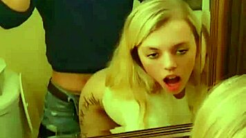 Teen Sucks Cock In Bathroom Mirror