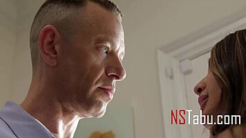 a quickie with the petite babysitter bent over for fun