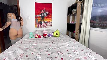 Yoga Professor Helps Stretch Young Latina Student