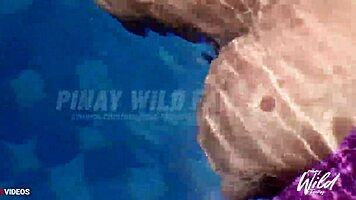 Scandalous Busty Pinay Wife Shows Big Tits While Masturbating In Pool