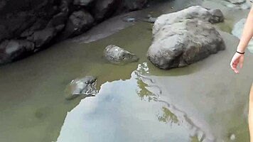 amateur couple fucks outdoors on the beach in sexy bikinis with perfect bodies