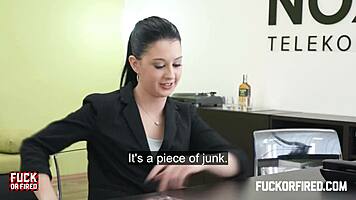 Teeny Brunette Fucks And Sucks Her Boss In Office Roleplay Creampie.