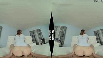 Rebecca vanguard rides cock in pov cowgirl sex.