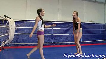 Wrestling Teens Enjoy Pussy Licking And Fingering